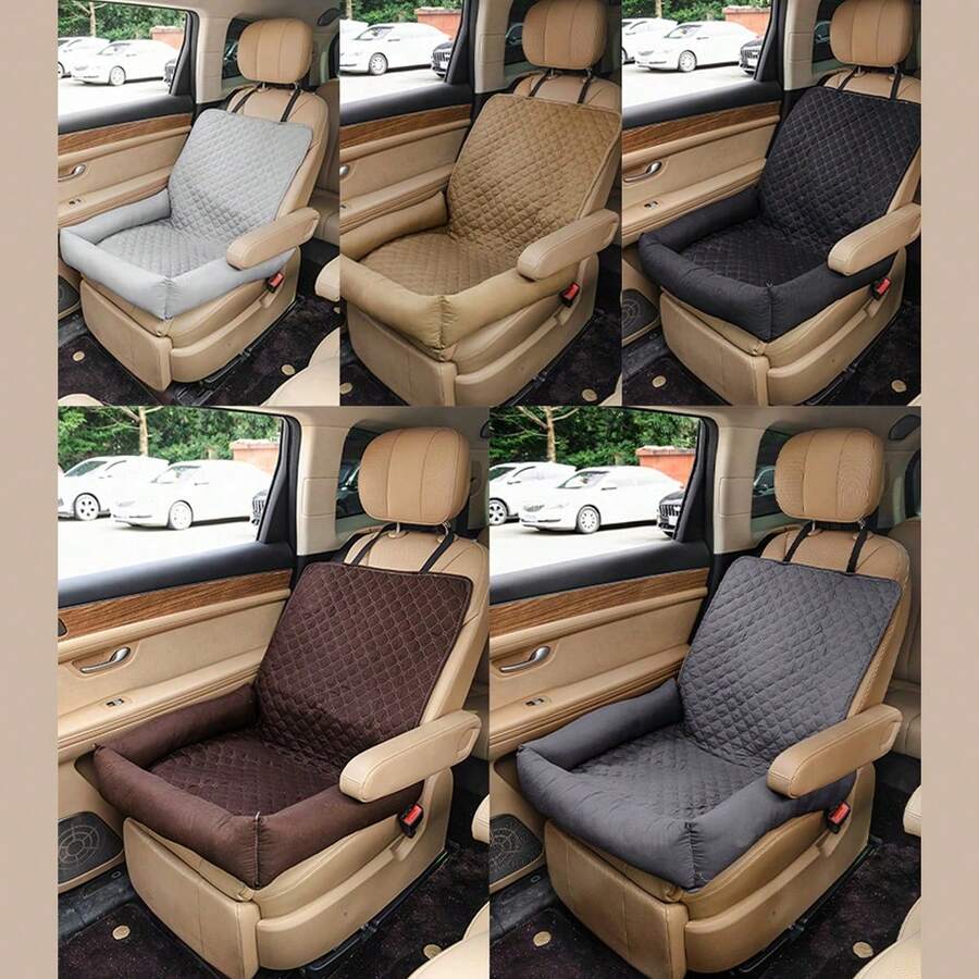 1 Pc Solid Color Plaid Pet Car Seat Cover, Waterproof Mat For Cats & Dogs - Multicolor - View 1