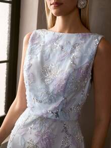 MOTF Soiréza 定制款奢华3D刺绣礼服，春夏款 - 藍色 - 查看 1