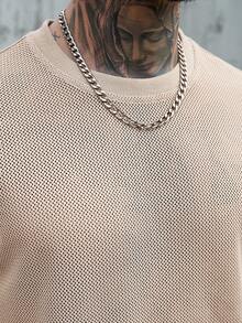 Manfinity CasualCool Men's Casual Mesh Round Neck Short Sleeve T-Shirt, Spring/Summer - Beige - View 5