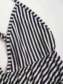 Sweetra Women's Striped Criss-Cross Back Ruffle Hem Camisole - Multicolor - View 5