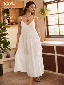 Lullawish Đầm phong cách Boho cổ chữ V hở lưng buộc dây, đầm thường ngày dáng rộng phối nhiều mảnh cho nữ, đầm trắng, đầm maxi trắng, đầm hè trắng, đầm trắng không tay, đầm trắng xếp tầng, đầm hè cho nữ, đầm xuân cho nữ, đầm trắng đi biển, trang phục cho nữ, đầm thường ngày cho mùa hè, trang phục mùa hè cho nữ, đầm hè thường ngày cho nữ, đầm trắng thường ngày cho nữ, đầm trắng đi biển mùa hè cho nữ, đầm maxi trắng cho nữ, đầm maxi cotton cho nữ, đầm trắng phong cách Boho, đầm trắng mùa hè. - trắng - Xem 1