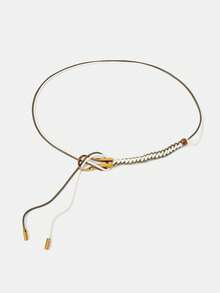 MOTF PREMIUM U型扣结腰带 - 綠白 - 查看 4