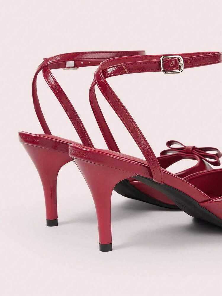 CUCCOO DOLLMOD Giày sandal cao gót nữ mùa xuân - Màu Đỏ Sâu - Xem 10