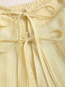 Sweetra 女士黄色甜美辛辣荷叶边吊带背心，春夏款 - 黃色 - 查看 7