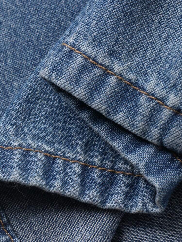 Women's Casual Faux Pocket Wide Leg Denim Jumpsuit, Spring/Summer,Wedding Guest Dress Women