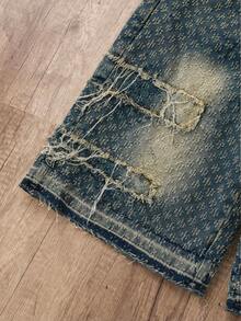 Manfinity Joysei Men's Faded Casual Loose Fit Denim Shorts - Medium Wash - View 6