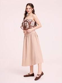 CUCCOO DOLLMOD Zapatos de mujer de ante marrón oscuro con punta cuadrada, pliegues característicos, correa cruzada tipo Mary Jane y empeine bajo, bailarinas - Café integral - Ver 6