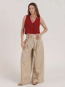 CielaLinda Áo khoác len nữ màu đỏ, áo len kiểu cardigan màu đỏ tía. - Đỏ - Xem 5