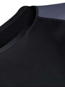 Manfinity KASUA Men's Letter Print Raglan Long Sleeve Rash Guard - Multicolor - View 4