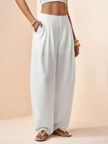 Zivah 2026 Modern Commuter Pleated Side Minimalist Style Long Pants - White - View 5