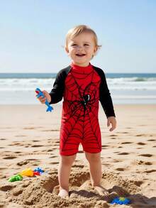 Baby Boys Printed Long Sleeve Zipper One-Piece Swimsuit, Summer Beach Holiday Baby Boy Clothes Halloween Toddler Long Sleeve Swimsuit Toddler Boy Swimming Suit Toddler Boy Rashguard Baby Boy Rash Guard Toddler Boy Swim Wear Toddler Swimsuit Toddler Boy Rash Guard Toddler Rashguard Swimsuit Baby Boy Swim Rashguards Toddler Boy Swim Suit Long Sleeve - Multicolor - View 1