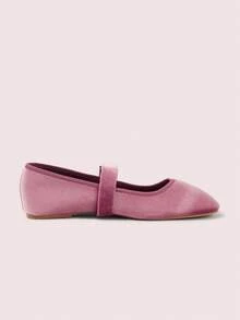 CUCCOO DOLLMOD Women's Shoes Medium Purple Round Toe Velvet Flats Spring Shoes - Light pink. - View 8
