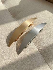 Resyla 2pcs Solid Minimalist Hair Clip Casual Claw Clips Hair Claws Hair Barrettes, School Stuff, Hair Accessories - Multicolor - View 4