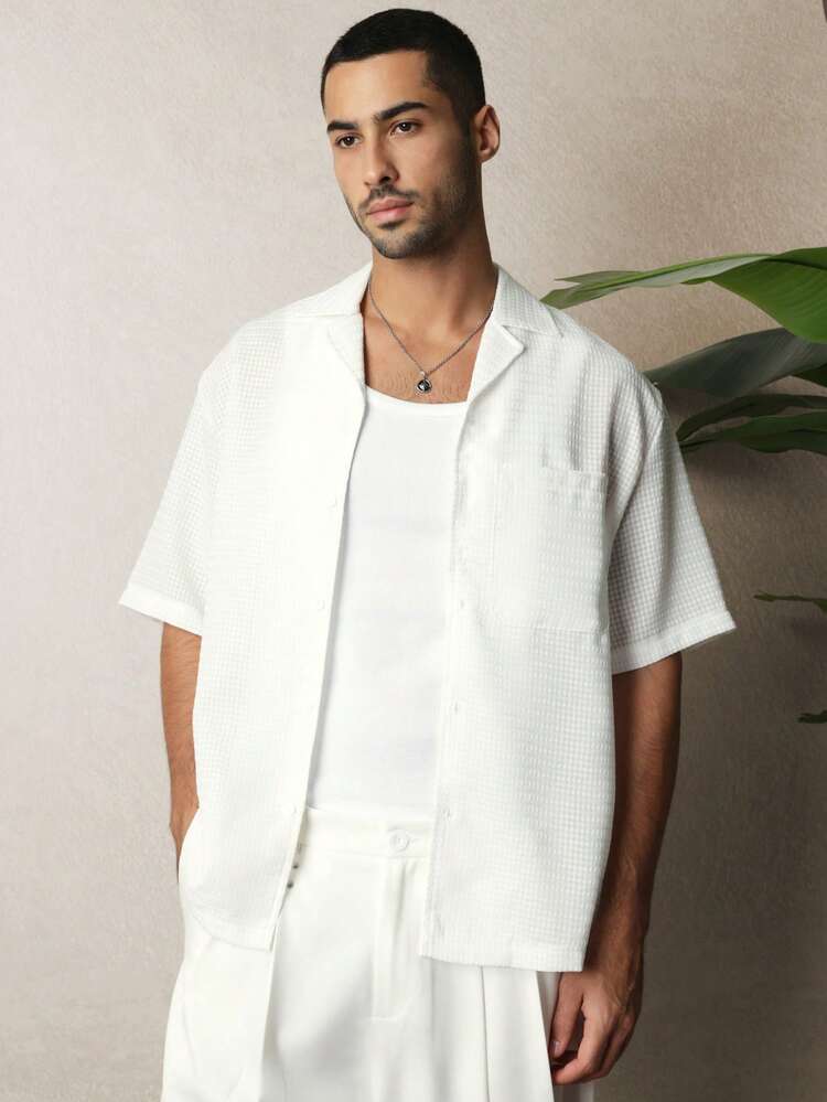 Relaxed Fit Textured Short Sleeve Shirt