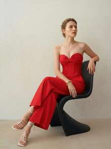 MOTF PREMIUM ÁO CROP TOP KHÔNG DÂY THANH LỊCH - Đỏ - Xem 3