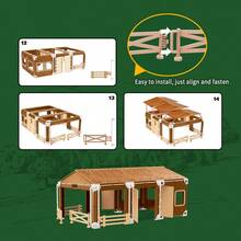 MINKOJA DIY迷你场景搭建玩具套装——农场主题套装，包含可搭建的房屋、农用车辆、逼真的动物、人偶和农具。非常适合男孩女孩组装和玩耍。是理想的生日或节日礼物。 - 彩色 - 查看 6