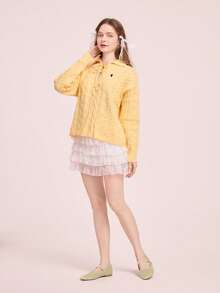 CUCCOO DOLLMOD Women's Casual Versatile Commute Simple Flats For Christmas Spring Shoes - Light yellow. - View 6