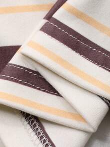 DAZY Áo tank top cổ bẻ kẻ sọc kiểu dáng thường ngày dành cho nữ, mùa hè. - màu nâu - Xem 6