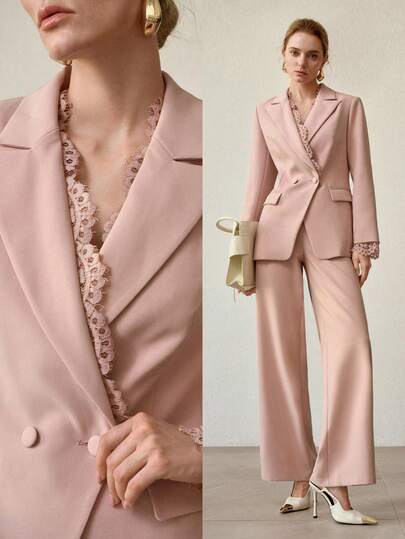 MOTF PREMIUM LACE PATCHWORK ELEGANT FITTED BLAZER, SPRING/SUMMER