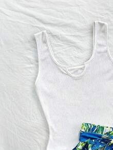 Soleia 女士印花背心短裤两件套，夏季度假 - 彩色 - 查看 4