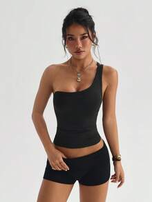 Dewbera 女士时尚性感优雅露背紧身瑜伽运动背心，夏季 - 黑色 - 查看 5