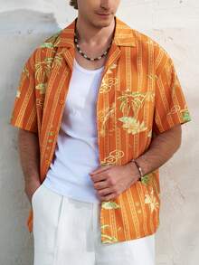 Airaco Áo sơ mi nam tay ngắn in họa tiết kẻ sọc, thích hợp cho kỳ nghỉ hè. - Nhiều màu - Xem 7