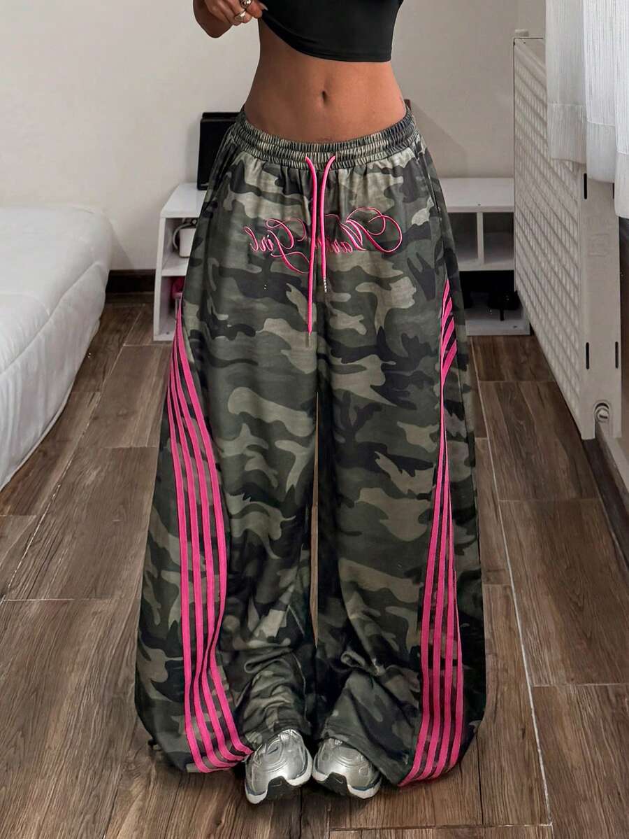 Muchica Quần nỉ nữ dệt kim họa tiết rằn ri phối nhiều mảnh, thêu ruy băng. - Nhiều màu - Xem 1