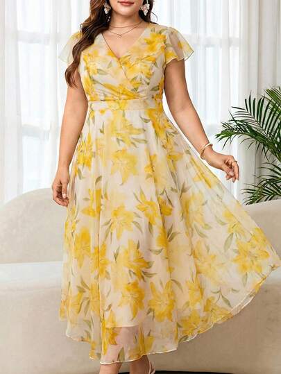 slim fit dress slacks Women's Plus Size Formal Sequin Wrap Deep V Neck Prom Maxi Dress, Chif –  RITUALISTIC GIFTS main image 0