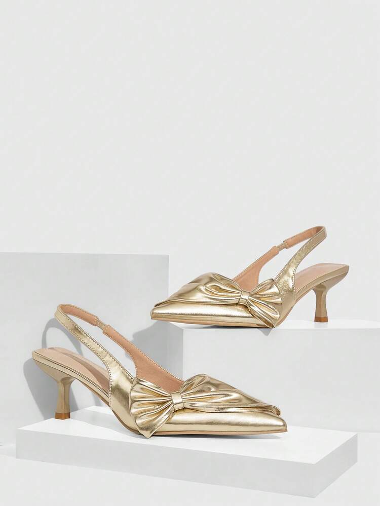 CUCCOO SZL Women's Fashionable And Elegant Commuter Pointed Pumps With Bow Decoration Spring Shoes