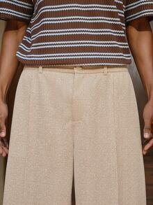 AKNOTIC Business Casual 男士新款休闲裤，街头风，宽松版型，适合通勤、聚会、约会、送礼等场合 - 杏色 - 查看 2