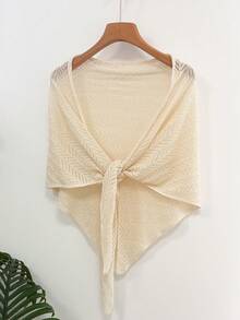 DAZY Áo khoác cardigan nữ bằng vải dệt họa tiết, kiểu dáng thanh lịch, thường ngày. - Màu be - Xem 2