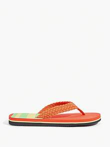Grefit Women's Classic Fashion Versatile Flip Flops For Outdoor Wear Beach Outfit Flip Flops - Orange - View 3