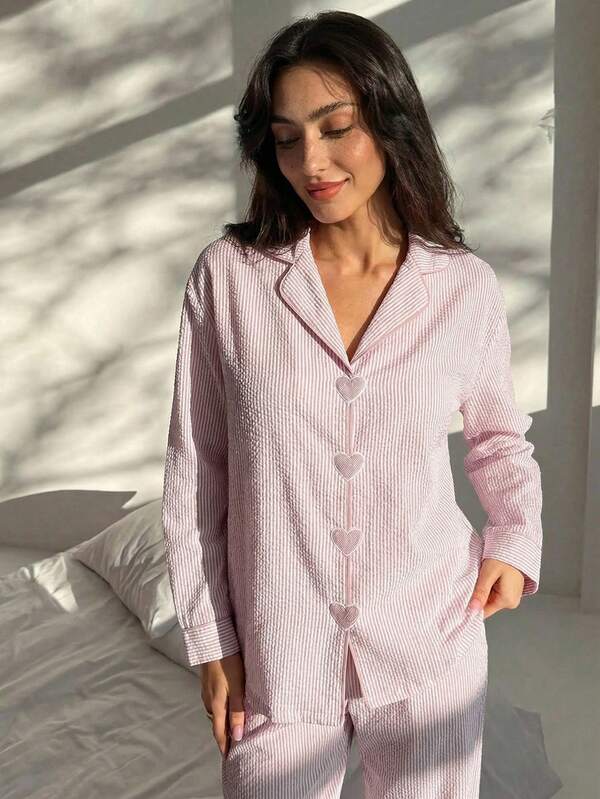 Aloruh Women's Striped Long Sleeve Top And Wide Leg Pants Casual Outfit