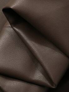 DAZY Women's Loose Fit Lapel PU Jacket, Suitable For Spring Outings And Autumn/Winter - Coffee Brown - View 7