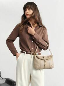 Bolso de hombro HOBO para mujer, bolso de mano versátil y de moda para el transporte - Beis - Ver 6