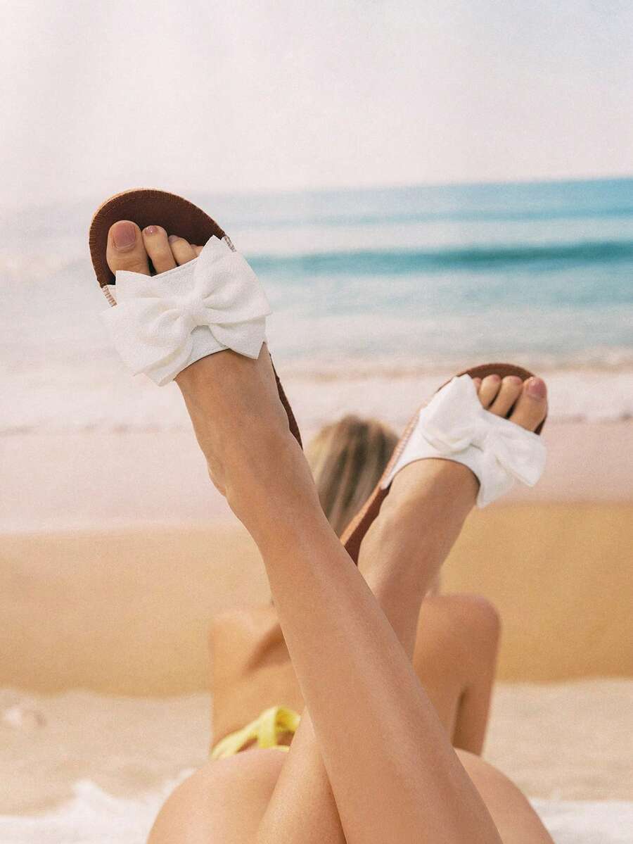 Swim Mod Sandalias convertibles con lazo, puntera redonda, para exterior, tipo chanclas sin deslizamiento, para mujer, sandalias de playa con lazo, regalo de San Valentín