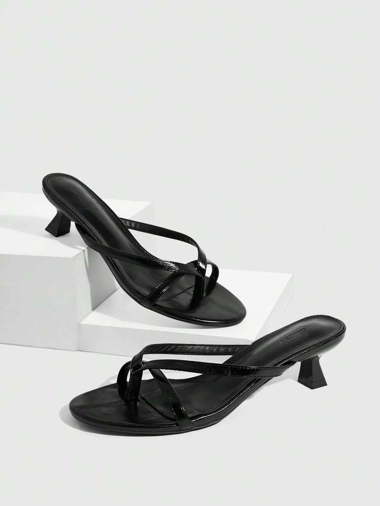 CUCCOO SZL Women Shoes Summer Mezzo Flip-Flop Design Round Toe Thin Heel High Heel Commuter Elegant Fashion Women's High Heel Sandals Heel Shoes Dew Heel Commuter Daily Travel High Heel Sandals Spring Shoes Prom Heels