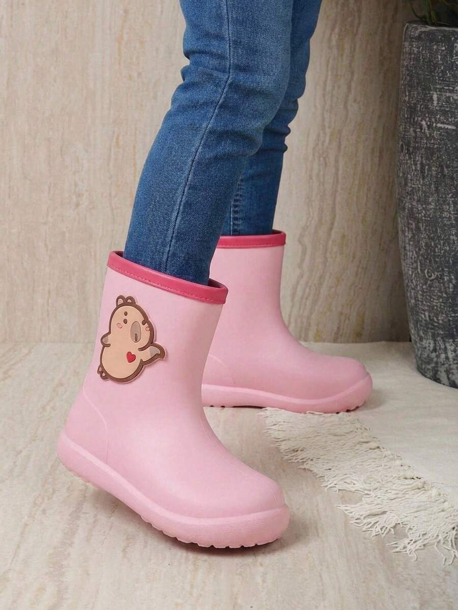 Botas de Lluvia para Niño y Niña - Impermeables, Antideslizantes y Resistentes - Botines Infantiles de Agua con Suela Antiderrapante - Diseño de Capibara Dinosaurio - Cómodas, Ligeras y Fáciles de Poner - Calzado Infantil para Días de Lluvia, Charcos y al Aire Libre - Duraderas y Flexibles - Diseño Unicornio - Rosa/Capibara - Ver 1