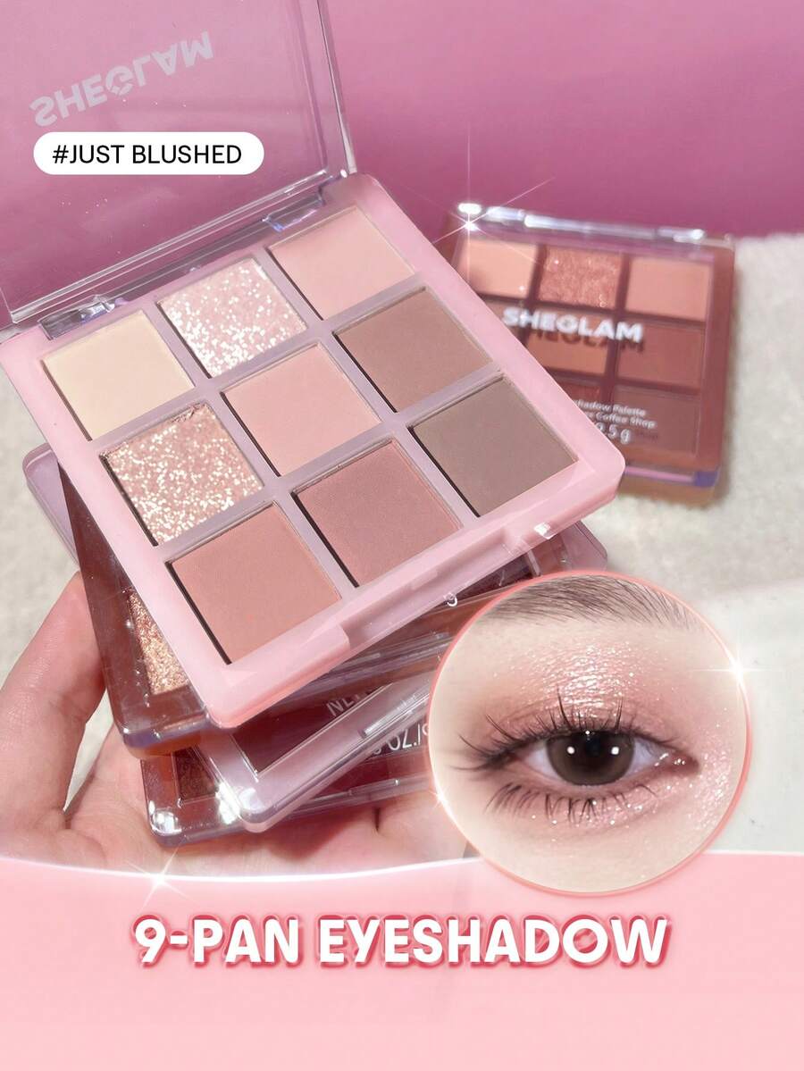 SHEGLAM Just Blushed 9色眼影盤 品牌 美容 化妝 化妝品 適合女性與女孩 完美搭配冬季春季 Y2K 時尚 流行 生日 情人節禮物 假期 派對準備就緒 最佳顏色 - Just Blushed - 查看 1