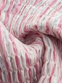 lacRébo 粉色褶皱条纹无袖上衣 春夏 - 橘色 - 查看 8