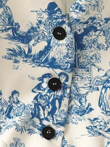 GlowEve CURVE Conjunto de 2 piezas de top de tirantes con botones y pantalones cortos con estampado todo sobre en talla grande para vacaciones de verano - Albaricoque - Ver 6