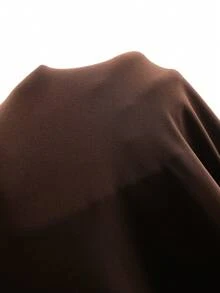 MaterniChic Đầm bầu màu trơn, tay xếp ly, ôm dáng, thanh lịch - màu nâu - Xem 7