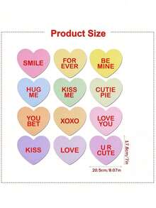 Valentine's Day Decorative Tree Ornaments: Large Candy Heart-Shaped Tree Decor, Cute Sweet Conversation Heart Ornament Tags, Suitable For Valentine's Day Tree Topper, Home & Wedding Decor - multicolor - View 6