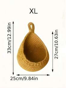1PC Bohemian Woven Teardrop Wall Hanging Basket Storage For Kitchen Fruits Vegetables Home Decor Organizer Plant Holder Farmhouse Style - Khaki - View 11