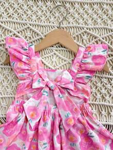 SHEIN Váy hoa màu hồng dễ thương và thanh lịch cho bé gái - Hồng - Xem 5