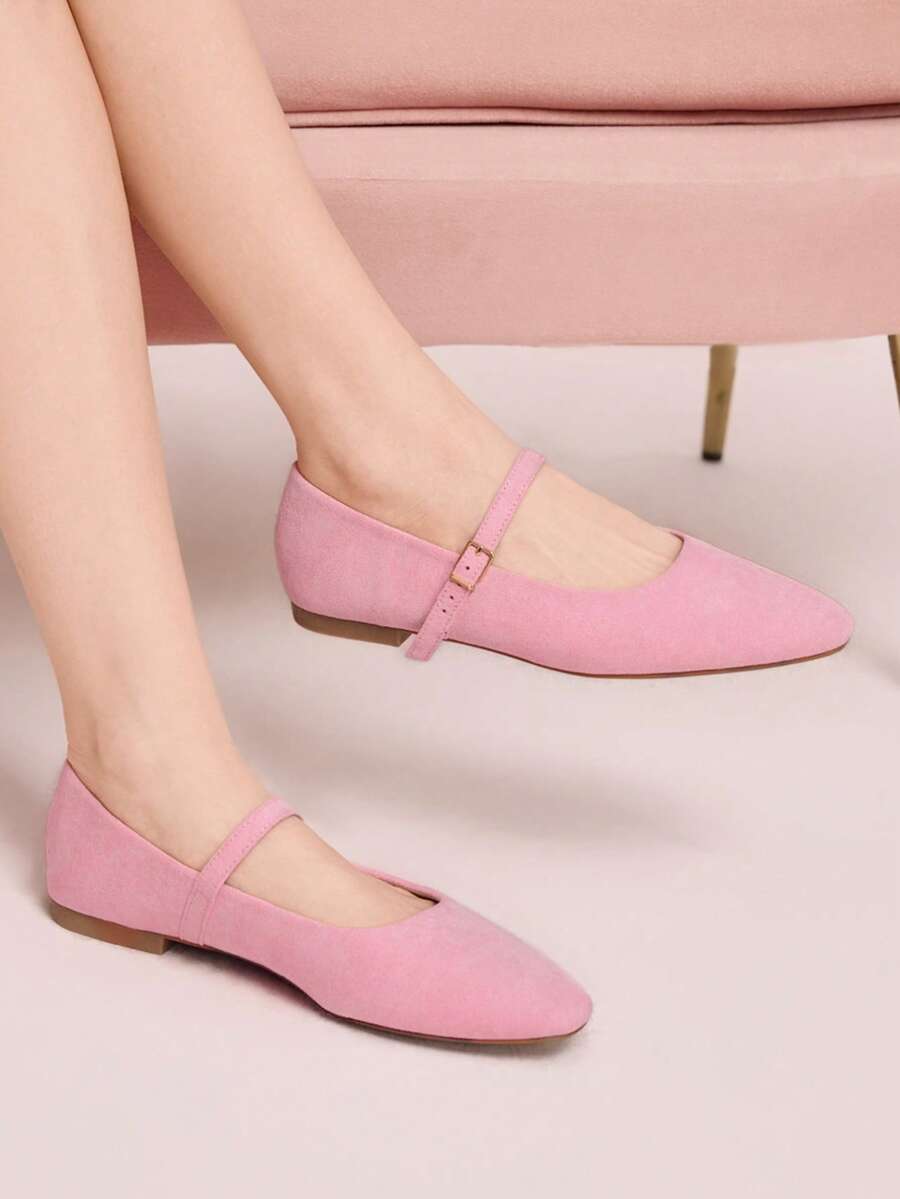 CUCCOO DOLLMOD Sepatu Flat Wanita Kasual Serbaguna untuk Perjalanan Sehari-hari, Cocok untuk Natal dan Musim Semi. - Merah Jambu. - View 1