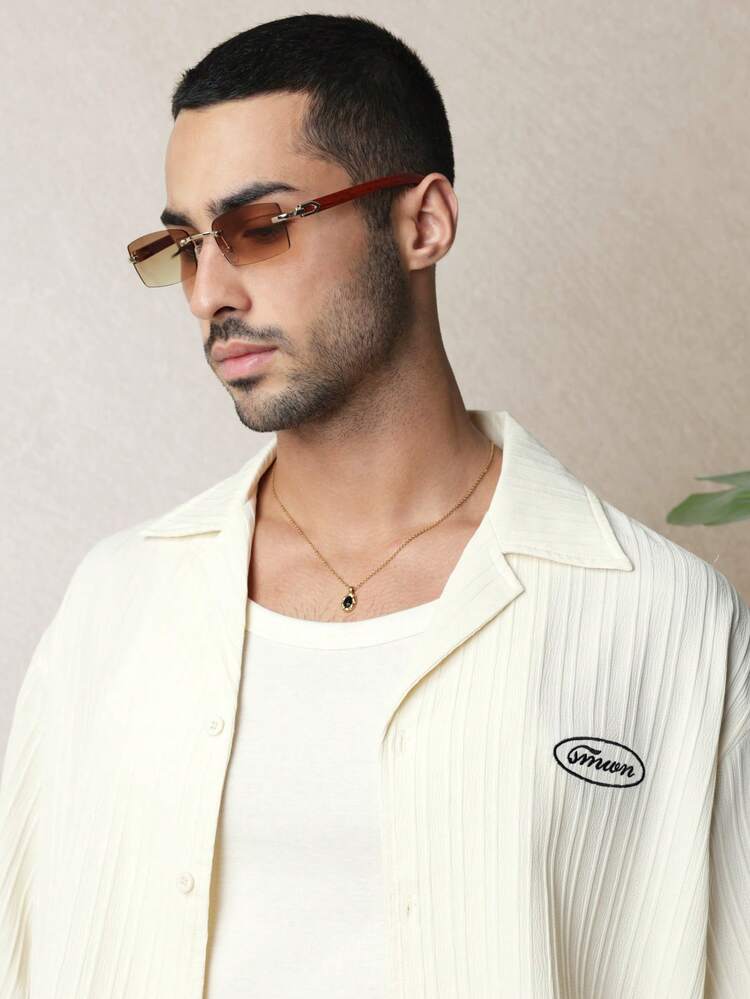 Textured Shirt And Shorts Co-Ord Set