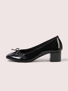 CUCCOO DOLLMOD Women's Fashion Bow Mary Jane High Heel Shoes - Black - View 7