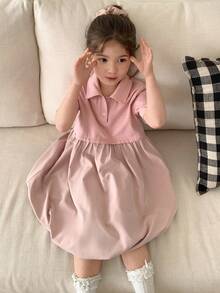 Dazy Kids Young Girl Color Block Ruffle Casual Everyday Party Dress Summer - Pink - View 2