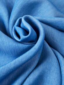 Teen Girls Knit Crew Neck T-Shirt With Denim Effect Woven Patchwork Dress - Multicolor - View 9